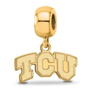 14k Gold Plated Silver Texas Christian Univ. XS Dangle Bead Charm